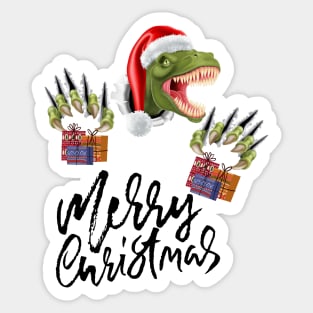 MERRY CHRISTMAS TREE REX Sticker